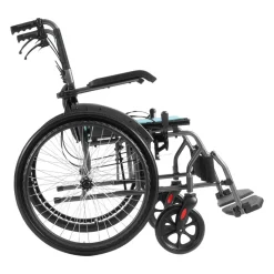 VEVOR Wheelchair, Durable Aluminum Alloy Ultra-Lightweight Wheelchairs, Portable Wheelchair with Flip-Back Desk-Length Arms, 3-Position Adjustable Footrests, 18-Inch Wide Seat, 250lbs Weight Capacity