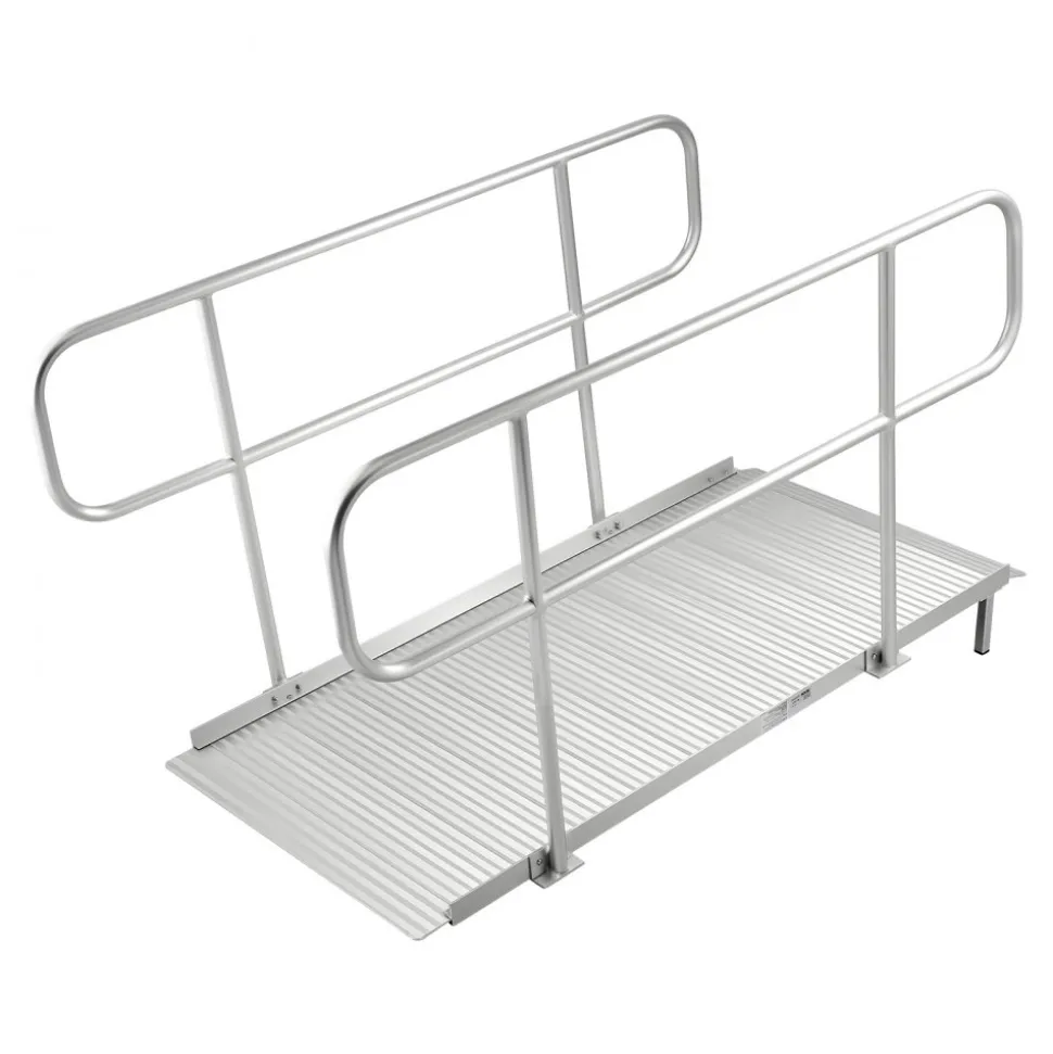 VEVOR Wheelchair Ramp with Handrails, 71.1 x 32.7 in, Heavy Duty Wide Aluminum Wheelchair Ramp with Adjustable Legs, 1000 lbs Capacity, Portable Threshold Ramps for Home Steps, Stairs, Doorways, Curbs
