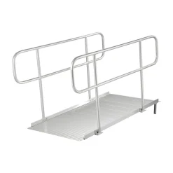 VEVOR Wheelchair Ramp with Handrails, 71.1 x 32.7 in, Heavy Duty Wide Aluminum Wheelchair Ramp with Adjustable Legs, 1000 lbs Capacity, Portable Threshold Ramps for Home Steps, Stairs, Doorways, Curbs