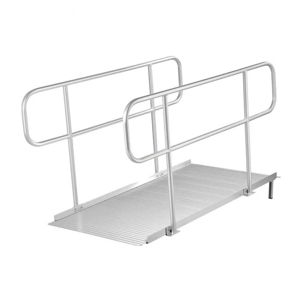 VEVOR Wheelchair Ramp with Handrails, 71.1 x 32.7 in, Heavy Duty Wide Aluminum Wheelchair Ramp with Adjustable Legs, 1000 lbs Capacity, Portable Threshold Ramps for Home Steps, Stairs, Doorways, Curbs