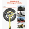 VEVOR Wheel Chock Tie-Down Kit, Tire-Style Motorcycle Tie-Down System, Car Tie Down Kit with Flat Hook, Break Strength 10009 lbs & Working Load 3333 lbs Trailer Tie Down Strap for ATVs, SUVs, Trailers