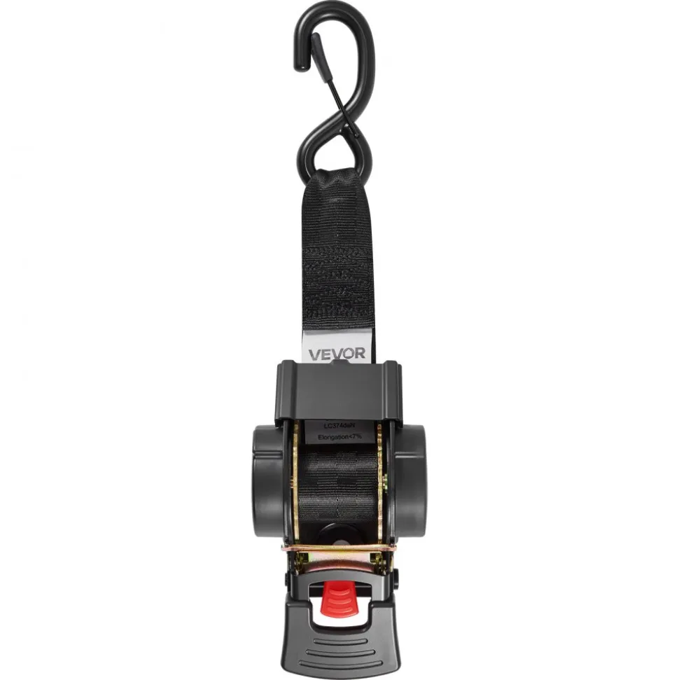 VEVOR Wheel Chock Tie-Down Kit, Fixed Trailer Tie Down Strap, Car Tie Down Kit with S-Hook, Break Strength 1649 lbs & Working Load 550 lbs Motorcycle Tie-Down System for Trailers, Boats, Snowmobiles