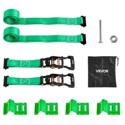 VEVOR Wheel Chock Tie-Down Kit, Chock-Style Trailer Tie Down Strap, Car Tie Down Kit with Buckle, Break Strength 4380 lbs & Working Load 1460 lbs Motorcycle Tie-Down System for ATVs, UTVs & Trailers
