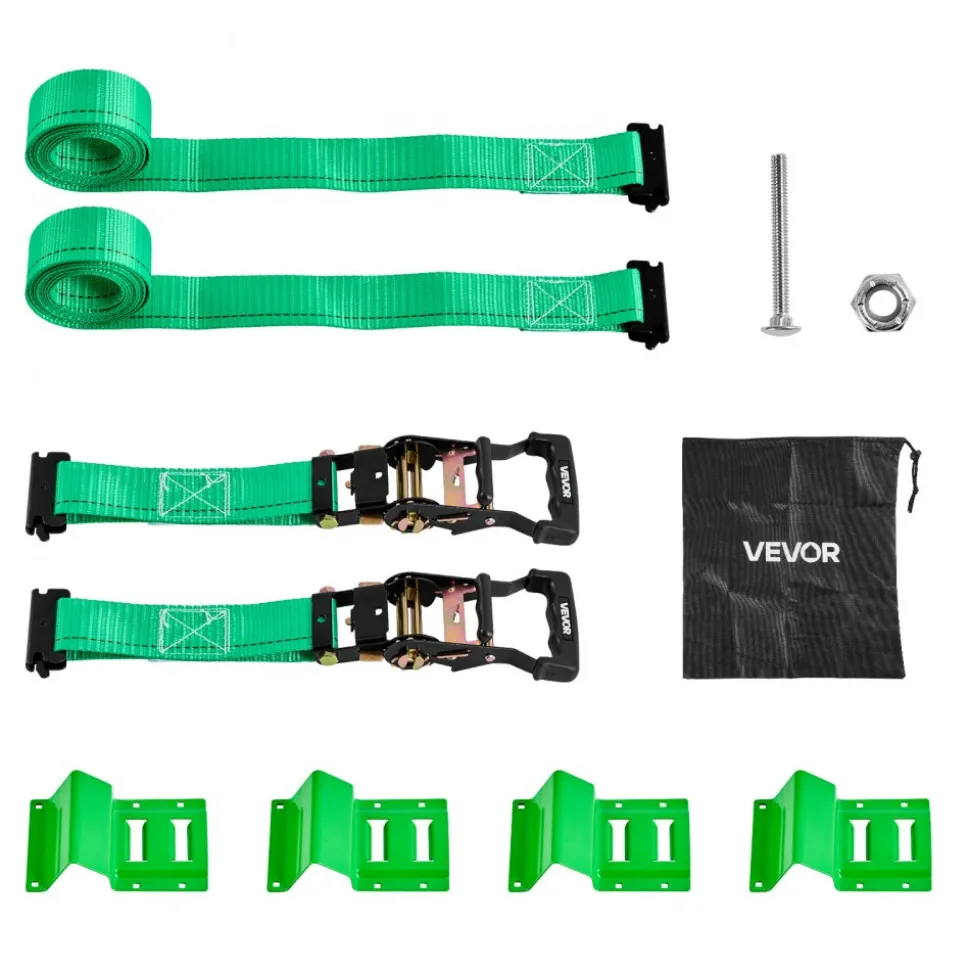 VEVOR Wheel Chock Tie-Down Kit, Chock-Style Trailer Tie Down Strap, Car Tie Down Kit with Buckle, Break Strength 4380 lbs & Working Load 1460 lbs Motorcycle Tie-Down System for ATVs, UTVs & Trailers