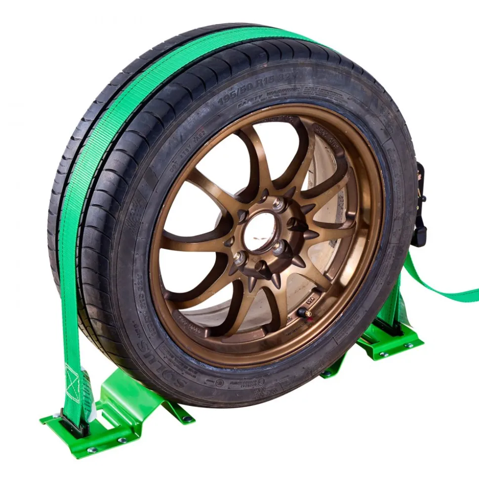 VEVOR Wheel Chock Tie-Down Kit, Chock-Style Trailer Tie Down Strap, Car Tie Down Kit with Buckle, Break Strength 4380 lbs & Working Load 1460 lbs Motorcycle Tie-Down System for ATVs, UTVs & Trailers