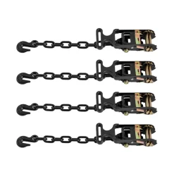 VEVOR Wheel Chock Tie-Down Kit, Deck-Style Trailer Tie Down Strap, Car Tie Down Kit with J-Hook, Break Strength 10009 lbs & Working Load 3333 lbs Motorcycle Tie-Down System for SUVs, Trailers, Trucks