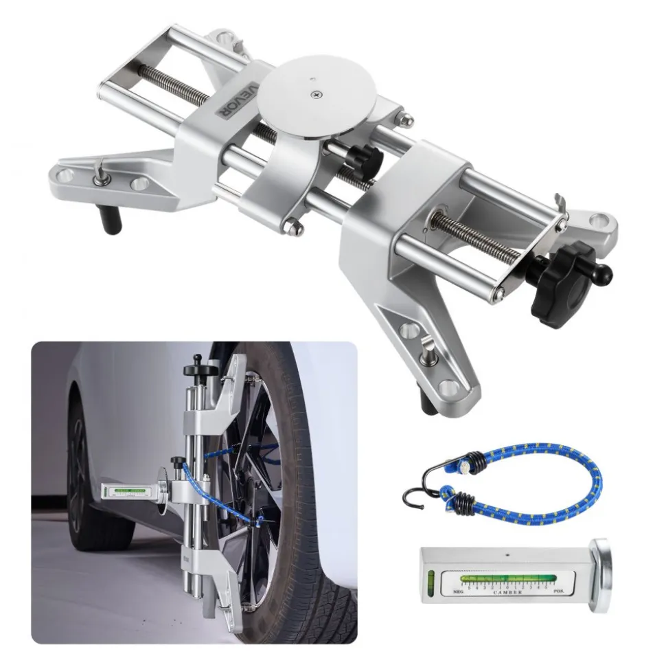 VEVOR Wheel Clamp & Magnetic Adapter, 1 PCS Aluminum Alloy Wheel Alignment Tool for Precise Camber Gauge, Fits 11-25 Inch Rims, Universal Magnetic Gauge Tire Repair Tool for Car Truck SUV Motorcycle