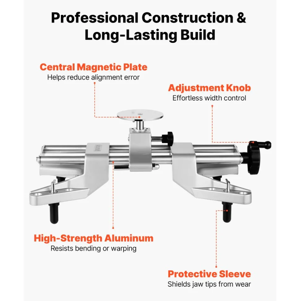 VEVOR Wheel Clamp & Magnetic Adapter, 1 PCS Aluminum Alloy Wheel Alignment Tool for Precise Camber Gauge, Fits 11-25 Inch Rims, Universal Magnetic Gauge Tire Repair Tool for Car Truck SUV Motorcycle