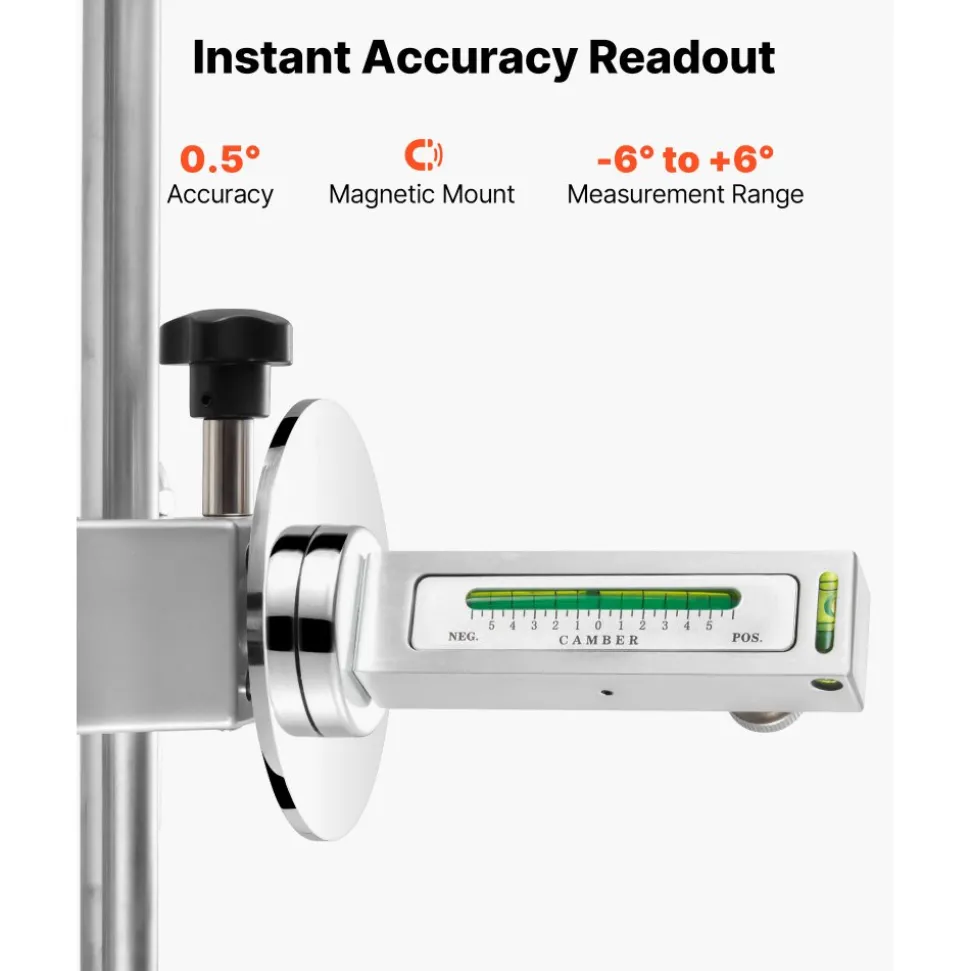 VEVOR Wheel Clamp & Magnetic Adapter, 1 PCS Aluminum Alloy Wheel Alignment Tool for Precise Camber Gauge, Fits 11-25 Inch Rims, Universal Magnetic Gauge Tire Repair Tool for Car Truck SUV Motorcycle