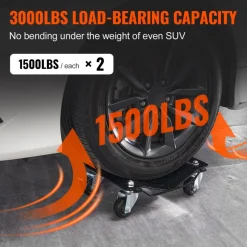VEVOR Wheel Dolly, 3000 lbs/1360 kg Car Dollies, Wheel Dolly Car Tire Stake Set of 2 Piece, Heavy-duty Car Tire Dolly Moving Cars, Trucks, Trailers, Motorcycles, and Boats