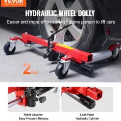 VEVOR Wheel Dolly, Max Capacity 1500 Lbs Car Dolly, Car Jack Dolly Lifter with Wheels, Heavy Duty Vehicle Positioning Hydraulic Tire Jack, for Vehicle Car Auto Repair Moving, Set of 2