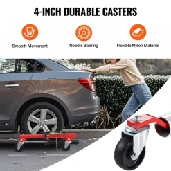 VEVOR Wheel Dolly, Max Capacity 1500 Lbs Car Dolly, Car Jack Dolly Lifter with Wheels, Heavy Duty Vehicle Positioning Hydraulic Tire Jack, for Vehicle Car Auto Repair Moving, Set of 2