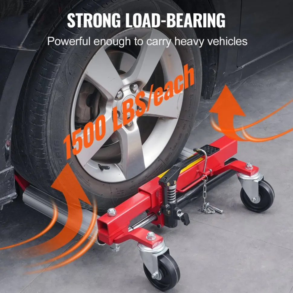 VEVOR Wheel Dolly, Max Capacity 1500 Lbs Car Dolly, Car Jack Dolly Lifter with Wheels, Heavy Duty Vehicle Positioning Hydraulic Tire Jack, for Vehicle Car Auto Repair Moving, Set of 2