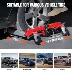 VEVOR Wheel Dolly, Max Capacity 1500 Lbs Car Dolly, Car Jack Dolly Lifter with 360° Rotatable Wheels, Heavy Duty Vehicle Positioning Hydraulic Tire Jack, for Vehicle Car Auto Repair Moving, Set of 4