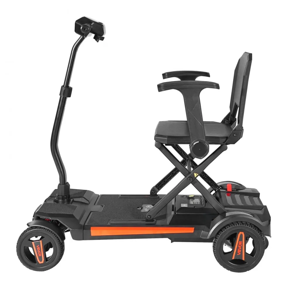VEVOR 4-Wheel Electric Mobility Scooter for Adults & Seniors, Integrated Automatic Folding Mobility Scooter with Remote Control, NFC Keys & Long Range, 265LBS Loading Travel Wheelchair