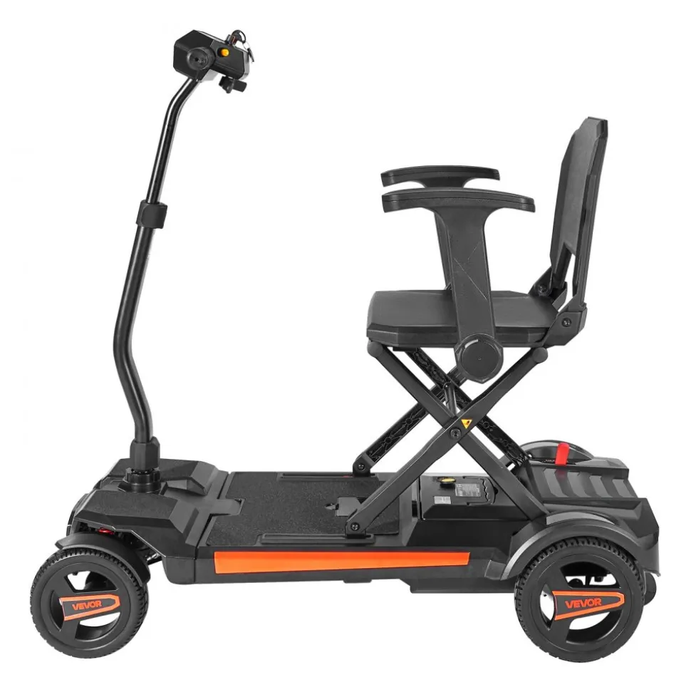 VEVOR 4-Wheel Electric Mobility Scooter for Adults & Seniors, Integrated Foldable Mobility Scooter with 9.3 Miles Long Range, All Terrain Travel Wheelchair with 9° Climbing Capacity & 265LBS Loading