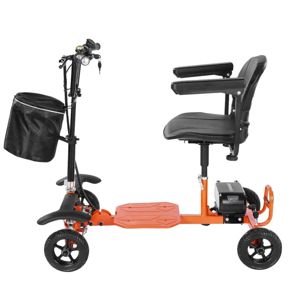 VEVOR 4-Wheel Folding Mobility Scooter for Adults & Seniors, 265LBS Loading Electric Mobility Scooter, All-Terrain Travel Wheelchair with 48V Lithium Battery, 8" Solid Tires & 8° Climbing Capacity