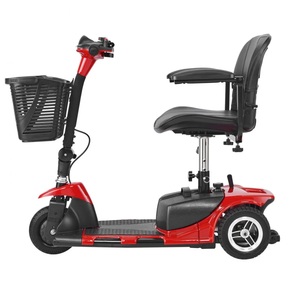 VEVOR 3 Wheel Folding Mobility Scooter for Adults & Seniors, Heavy-Duty Electric Powered Mobility Scooter & 12 Mile Long Range, All Terrain Travel Wheelchair with 9° Climbing Capacity, 265lb Capacity