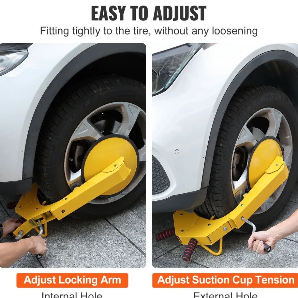 VEVOR Wheel Lock Clamp, 1 Pack Trailer Wheel Lock, Heavy-Duty Anti Theft Tire Lock, Adjustable Tire Boot Lock Tire Claw, Trailer Wheel Locks for RV Trailers, Cars, Trucks, SUVs