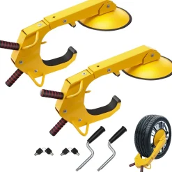 VEVOR Wheel Lock Clamp, 2-Pack Trailer Wheel Lock, Heavy-Duty Anti Theft Tire Lock, Adjustable Tire Boot Lock Tire Claw, Trailer Wheel Locks for RV Trailers, Cars, Trucks, SUVs