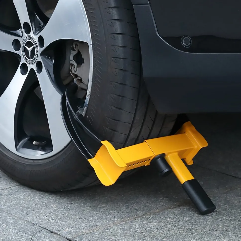 VEVOR Wheel Lock, 2 Packs Universal Wheel Clamp Lock, Adjustable Anti Theft Trailer Lock Wheel Clamp, Heavy-duty Steel Tire Lock for ATV RV SUV Car Golf Cart Boats Motorcycles, with 6 Keys