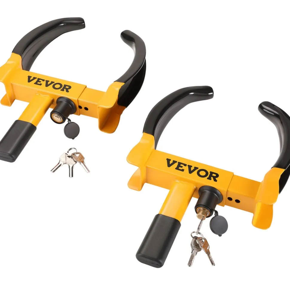VEVOR Wheel Lock, 2 Packs Universal Wheel Clamp Lock, Adjustable Anti Theft Trailer Lock Wheel Clamp, Heavy-duty Steel Tire Lock for ATV RV SUV Car Golf Cart Boats Motorcycles, with 6 Keys