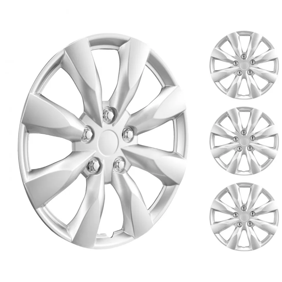 VEVOR Wheel Rim Cover Hubcaps, 16 in Diameter, Sturdy & Durable Scratch-Resistant Hubcap with Snap & Valve Nozzle Hole, ABS & PC Hubcap with High Rigidity & Less Wind Drag, Fits for All Weather Use