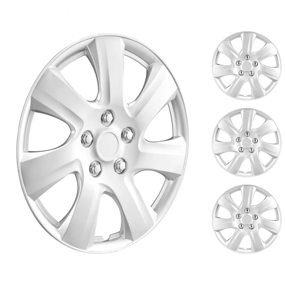 VEVOR Wheel Rim Cover Hubcaps, 16 in Diameter, Sturdy & Durable Scratch-Resistant Hubcap with Snap & Valve Nozzle Hole, ABS & PC Hubcap with High Rigidity & Less Wind Drag, Fits for All Weather Use