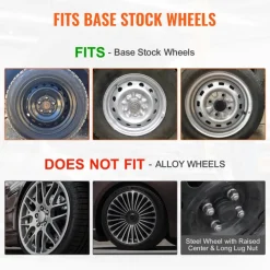 VEVOR Wheel Rim Cover Hubcaps, 16 in Diameter, Sturdy & Durable Scratch-Resistant Hubcap with Snap & Valve Nozzle Hole, ABS & PC Hubcap with High Rigidity & Less Wind Drag, Fits for All Weather Use