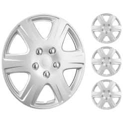 VEVOR Wheel Rim Cover Hubcaps, 15 in Diameter, Sturdy & Durable Scratch-Resistant Hubcap with Snap & Valve Nozzle Hole, ABS & PC Hubcap with High Rigidity & Less Wind Drag, Fits for All Weather Use