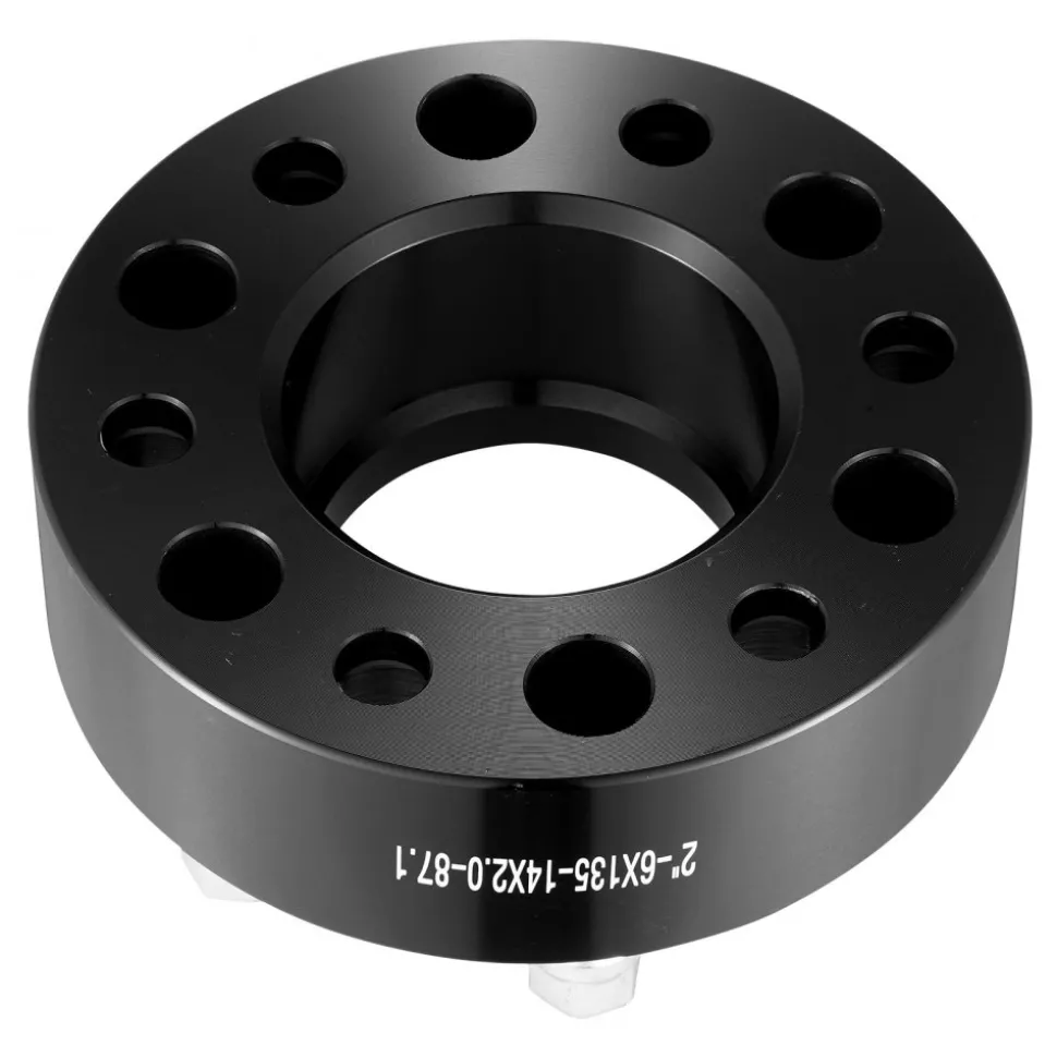 VEVOR Wheel Spacers, 2" 6"x5.3" Wheel Adapters, 6 Lug Forged Spacer, 87.1 mm Bore Hubcentric M14 x2 Studs Spacers, Fit for Ford Expedition, F150, Lincoln Navigator, 4 PCS Black