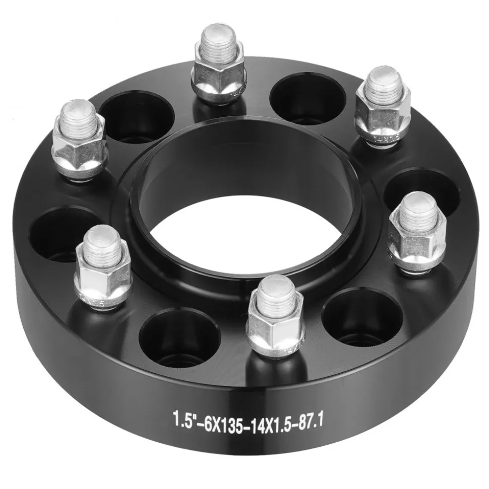 VEVOR Wheel Spacers, 1.5" 6"x5.3" Wheel Adapters, 6 Lug Forged Spacer, 87.1 mm Bore Hubcentric M14 x1.5 Studs Spacers, Fit for Ford F150, Expedition, Lobo, Navigator, 4 PCS Black