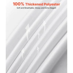 VEVOR White Round Tablecloths 10 Pack, 132 Inches in Diameter, Stain- & Wrinkle- Resistant, Machine Washable Table Clothes, Polyester Fabric Table Covers for Wedding, Party, Banquet, Formal Events