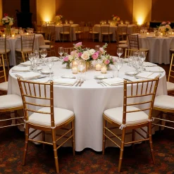 VEVOR White Round Tablecloths 6 Pack, 120 Inches in Diameter, Stain- & Wrinkle- Resistant, Machine Washable Table Clothes, Polyester Fabric Table Covers for Wedding, Party, Banquet, Formal Events
