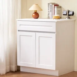 VEVOR White Shaker Base Cabinet with Drawer, 36-Inch Unassembled Drawer Base Cabinet, 36