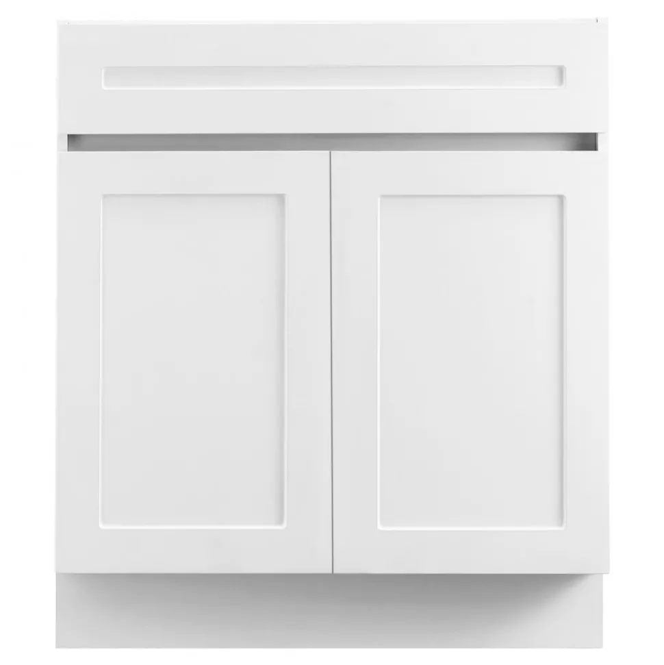 VEVOR White Shaker Base Cabinet with Drawer, 36-Inch Unassembled Drawer Base Cabinet, 36" W x 24" D x 34.5" H Ready to Assemble Cabinet with Soft-Close Doors and Adjustable Shelf, for Home Office