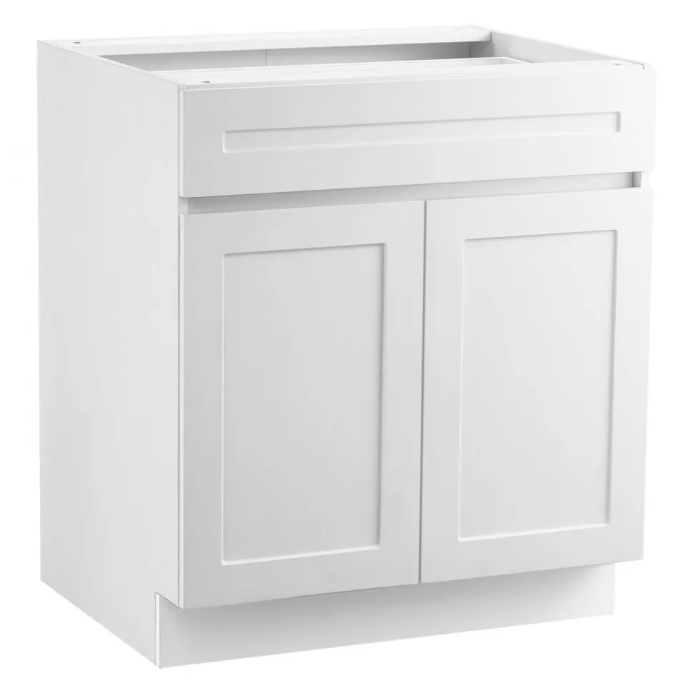 VEVOR White Shaker Base Cabinet with Drawer, 36-Inch Unassembled Drawer Base Cabinet, 36" W x 24" D x 34.5" H Ready to Assemble Cabinet with Soft-Close Doors and Adjustable Shelf, for Home Office