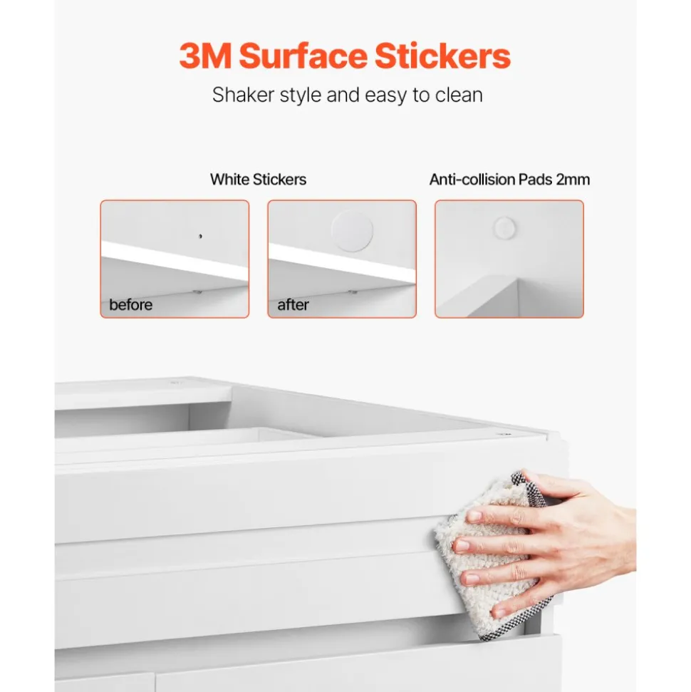VEVOR White Shaker Base Cabinet with Drawer, 30-Inch Unassembled Drawer Base Cabinet, 30" W x 24" D x 34.5" H Ready to Assemble Cabinet with Soft-Close Doors and Adjustable Shelf, for Home Office