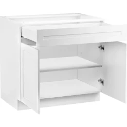 VEVOR White Shaker Base Cabinet with Drawer, 30-Inch Unassembled Drawer Base Cabinet, 30
