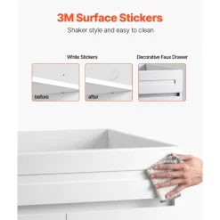VEVOR White Shaker Base Cabinet, 36-Inch Unassembled Sink Base Cabinet, 36