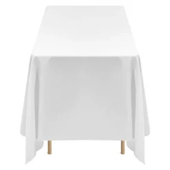 VEVOR White Tablecloths for Rectangle Tables, 6 Pack, 70 x 120 Inches, Reusable and Machine Washable Table Clothes, Wrinkle-Resistant Polyester Fabric Table Covers for Wedding, Party, Banquet