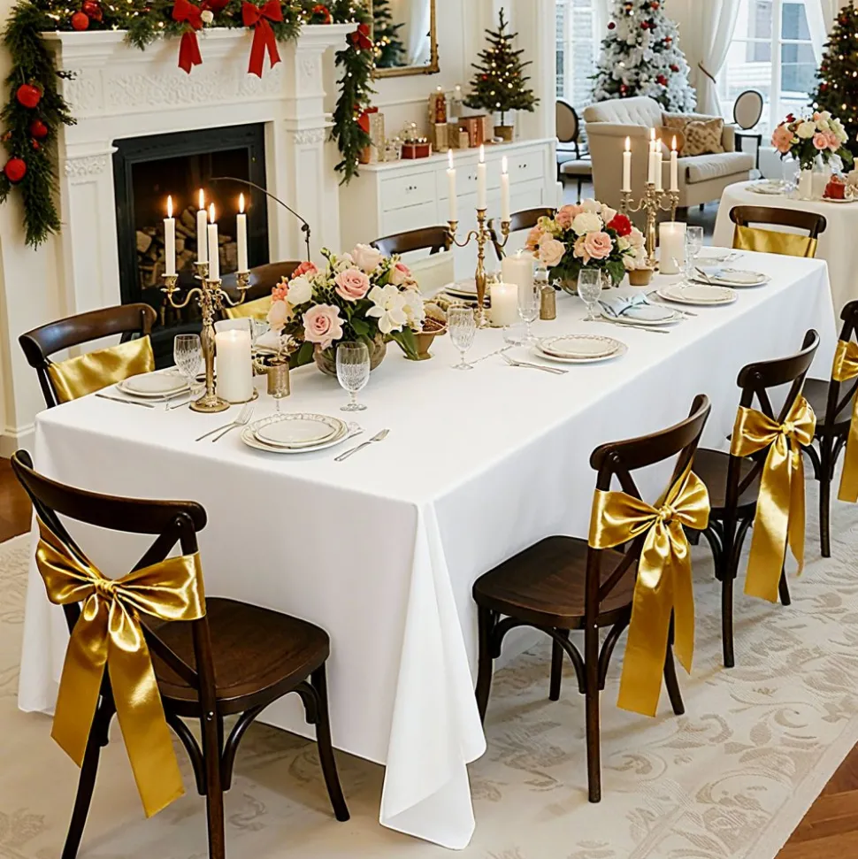VEVOR White Tablecloths for Rectangle Tables, 10 Pack, 60 x 102 Inches, Reusable and Machine Washable Table Clothes, Wrinkle-Resistant Polyester Fabric Table Covers for Wedding, Party, Banquet