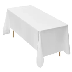 VEVOR White Tablecloths for Rectangle Tables, 10 Pack, 70 x 120 Inches, Reusable and Machine Washable Table Clothes, Wrinkle-Resistant Polyester Fabric Table Covers for Wedding, Party, Banquet