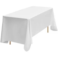 VEVOR White Tablecloths for Rectangle Tables, 10 Pack, 70 x 120 Inches, Reusable and Machine Washable Table Clothes, Wrinkle-Resistant Polyester Fabric Table Covers for Wedding, Party, Banquet