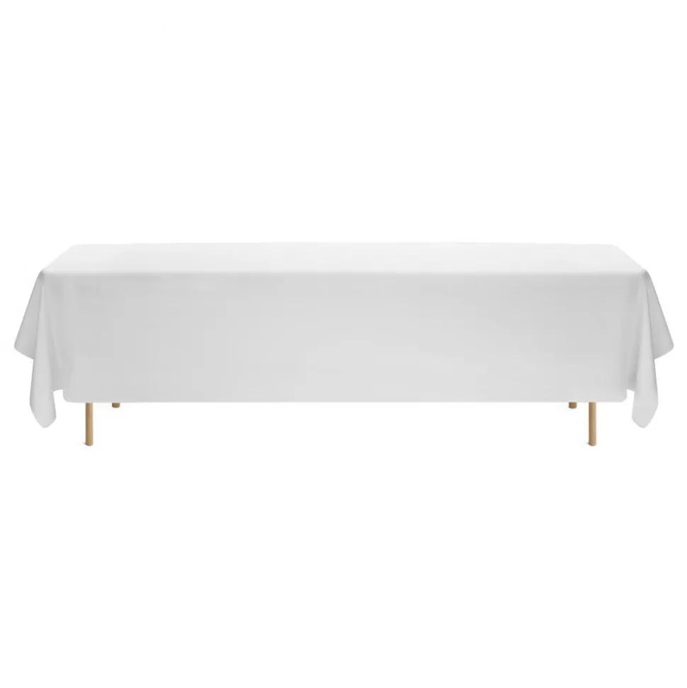 VEVOR White Tablecloths for Rectangle Tables, 6 Pack, 90 x 132 Inches, Reusable and Machine Washable Table Clothes, Wrinkle-Resistant Polyester Fabric Table Covers for Wedding, Party, Banquet
