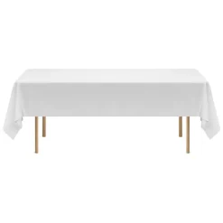 VEVOR White Tablecloths for Rectangle Tables, 6 Pack, 60 x 102 Inches, Reusable and Machine Washable Table Clothes, Wrinkle-Resistant Polyester Fabric Table Covers for Wedding, Party, Banquet