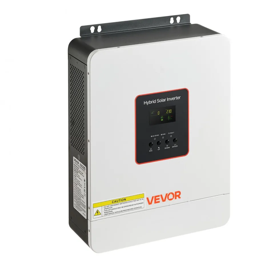 VEVOR 3000W Hybrid Solar Inverter, 24V DC to 230V AC, Pure Sine Wave Power Inverter, Built-in 80A MPPT Solar Controller, Compatible with Lead Acid Lithium Battery, for Home, Camper, Off-Grid