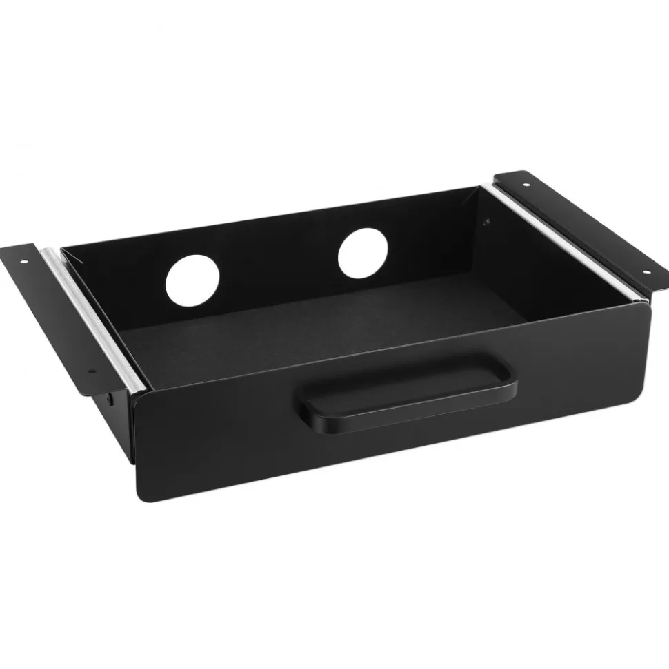 VEVOR 33" Wide Under Desk Drawer Slide Out, Under Desk Mounted Pull-out Drawer Attachment, Hidden Desktop Storage Organizer, Under Table Pencil Drawer for office Home Sit Stand Workstation, 33x9x4 in