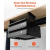 VEVOR 13" Wide Under Desk Drawer Slide Out, Under Table Pull-out Drawer Attachment, Hidden Desktop 2 Layer Storage Organizer, Lockable Undermount Pencil Drawer for Sit Stand Workstation, 14x13x10 in