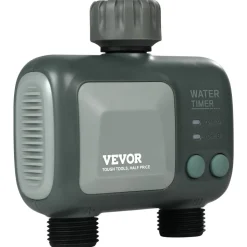 VEVOR WiFi Sprinkler Timer, 2 Outlets, Smart Hose Faucet Water Timer with Brass Inlet, APP Control via 2.4Ghz WiFi or Bluetooth, Voice Control with Alexa and Google Assistant, IPX6 for Yard Watering